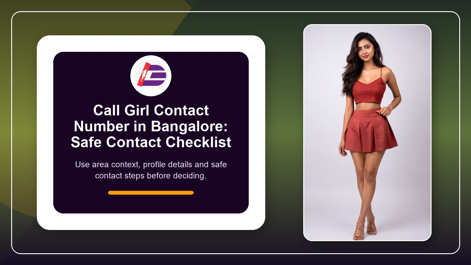 Featured safe contact checklist image for call girl contact number in Bangalore