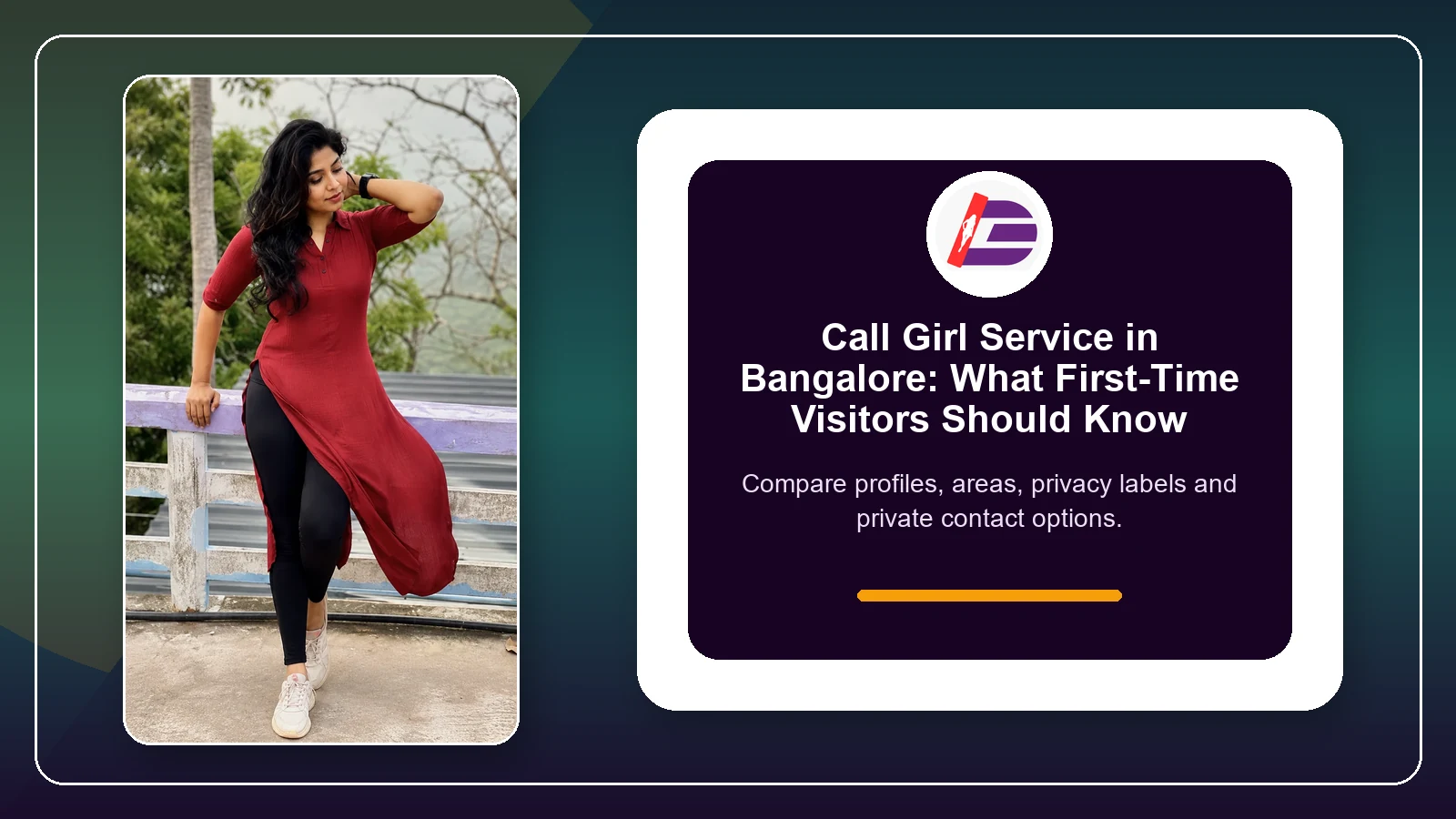 Featured guide image for first-time visitors browsing call girl service in Bangalore