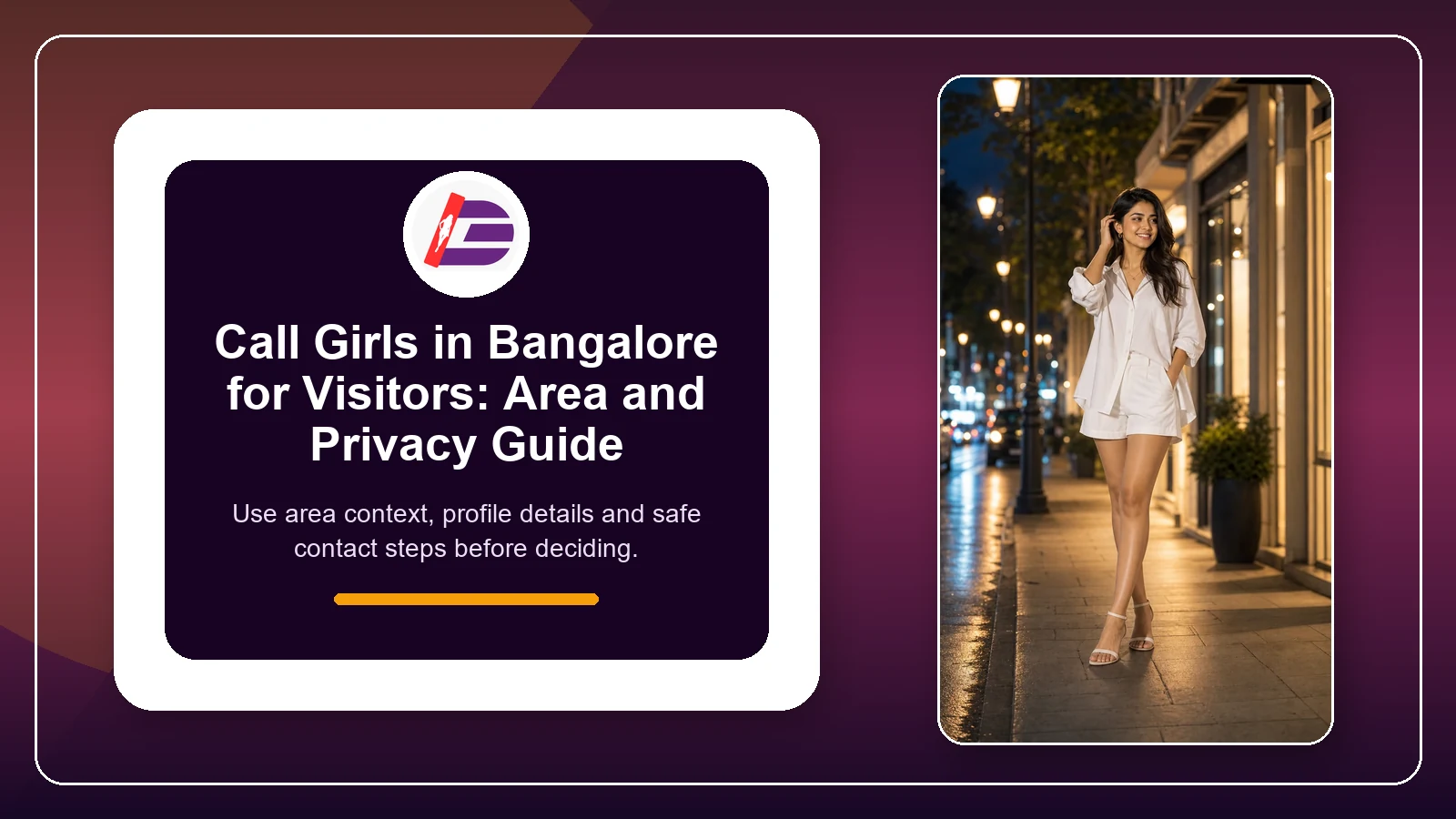 Featured visitor guide image for call girls in Bangalore area and privacy browsing